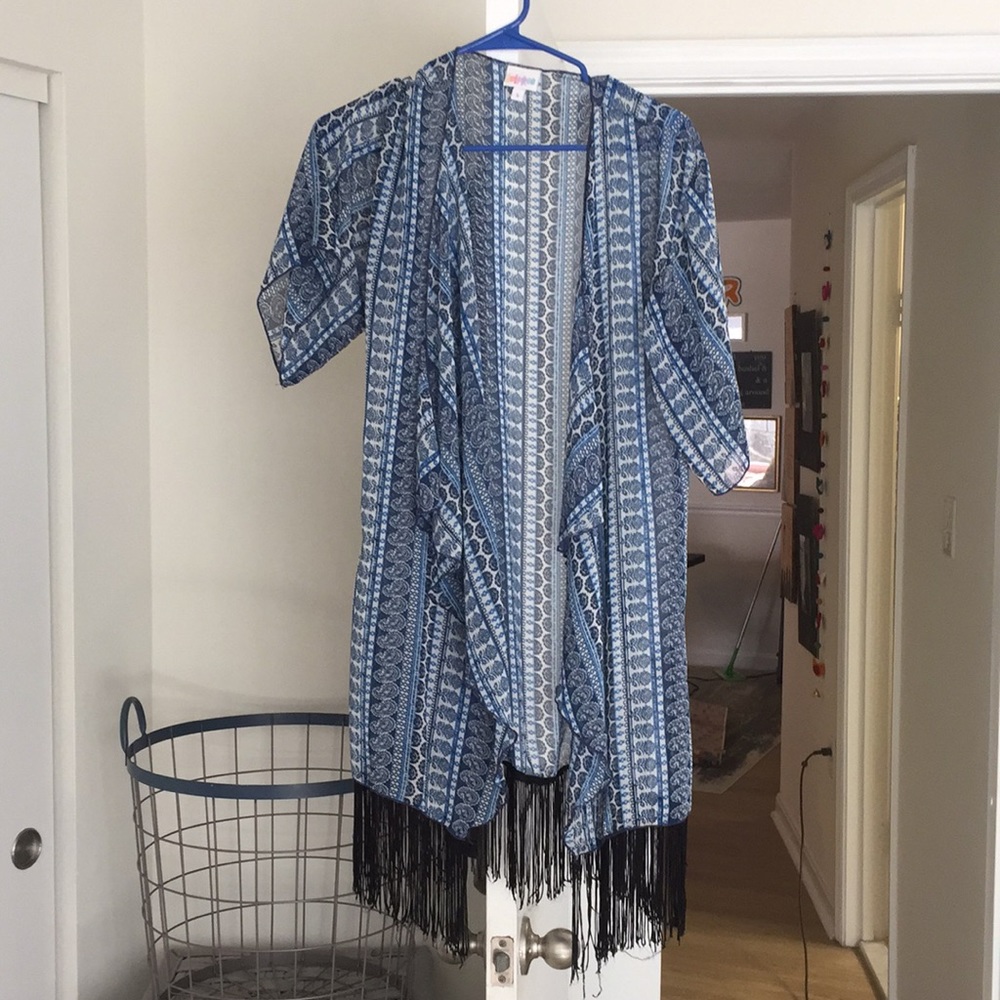 Lularoe Monroe  Fringed Kimono